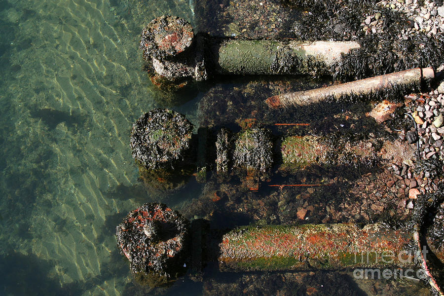 Sewage Pipes In Boston Harbor Photograph by Ted Kinsman