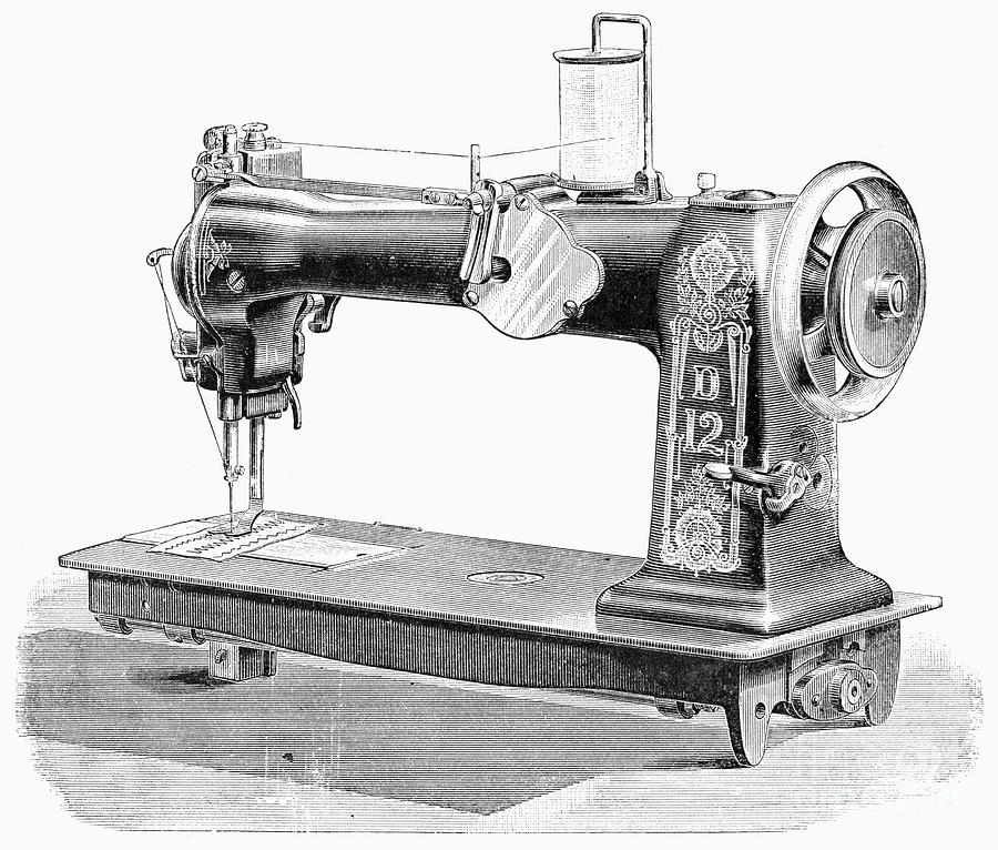 1890 Drawing - SEWING MACHINE, c1890 by Granger