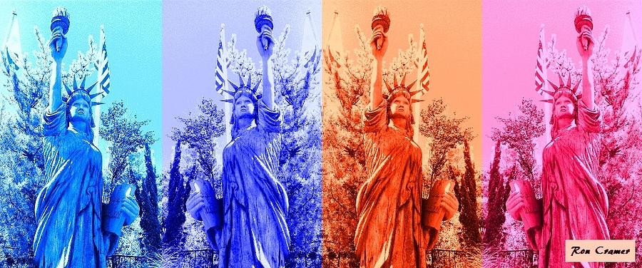 Statue Of Liberty Photograph - Shades of Liberty 2 by Ron Cramer