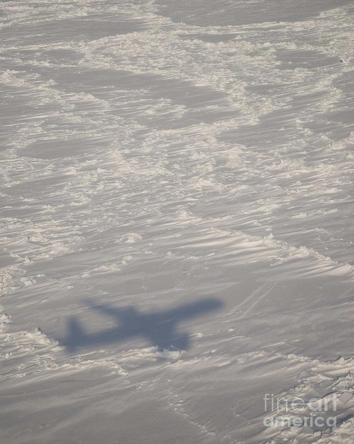 Shadow Of Plane On Frozen Bering Sea Photograph by Nasa - Fine Art America