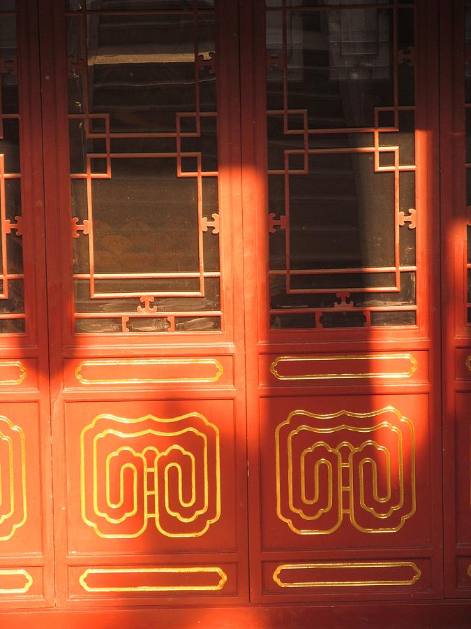 Shadow On Door Photograph by Alfred Ng