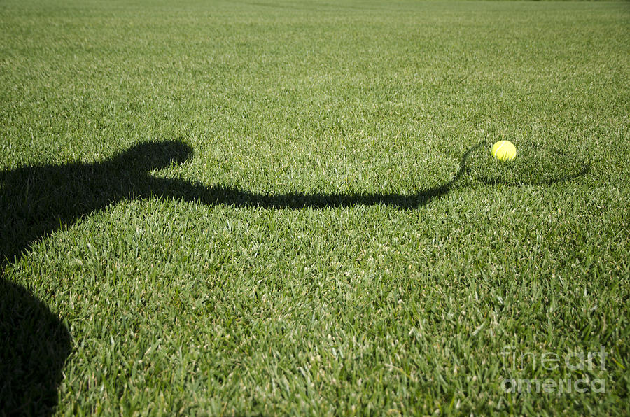 Shadow playing tennis Photograph by Mats Silvan