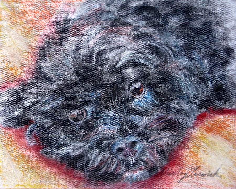 Dog Painting - Shadow by Shirley Leswick