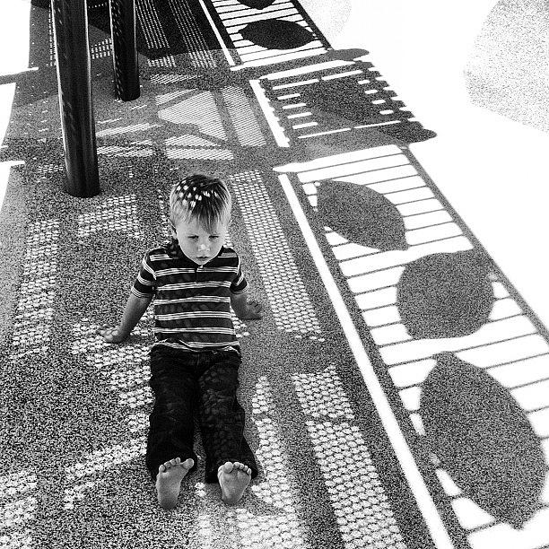Boy Photograph - Shadow Slide by Jason Ogle