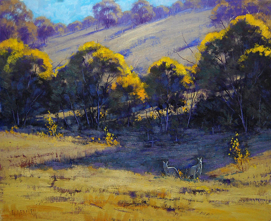 Kangaroo Painting - Shady Corner by Graham Gercken