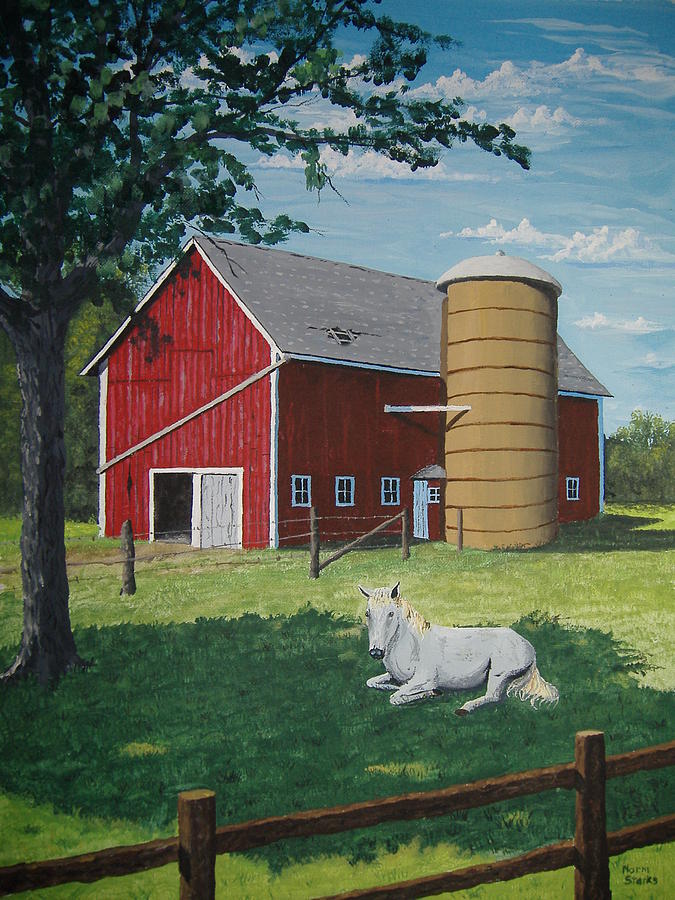 Farm Animals Painting - Shady Rest by Norm Starks