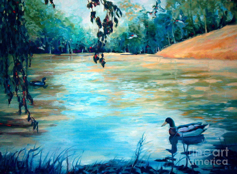 Shady Springs Pond Painting by Gretchen Allen