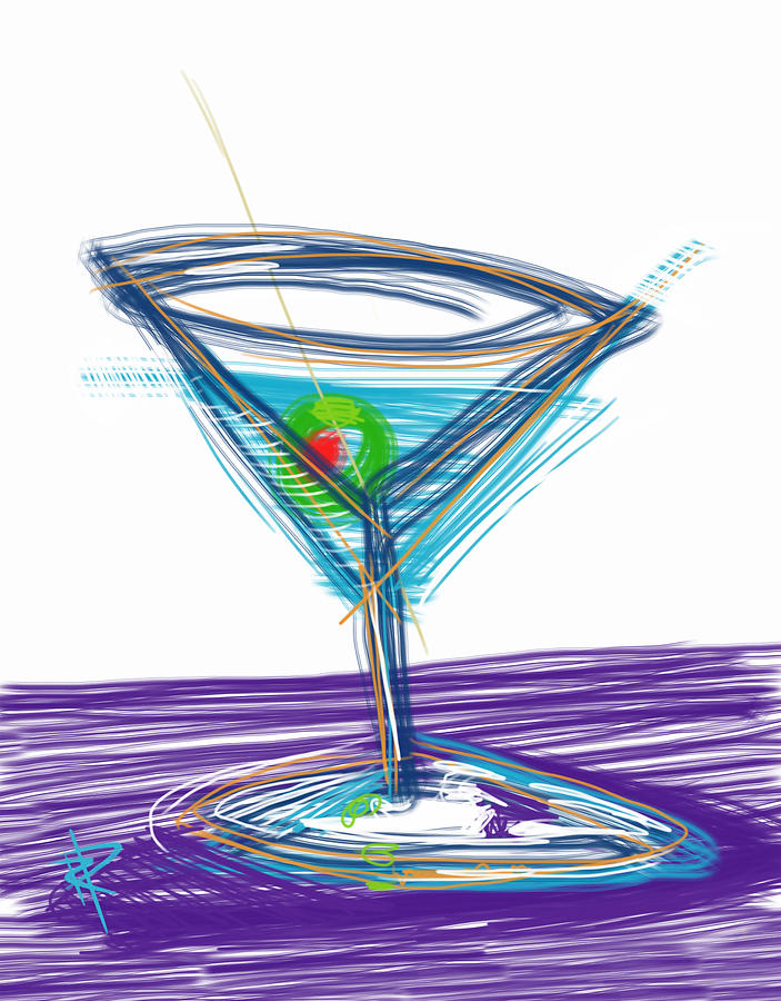 Martini Mixed Media - Shaken Not Stirred by Russell Pierce