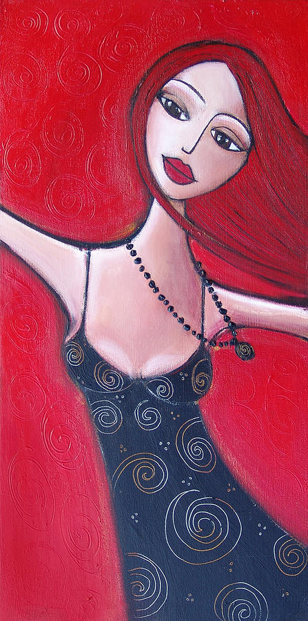 Red Painting - Shall We Dance by Denise Daffara