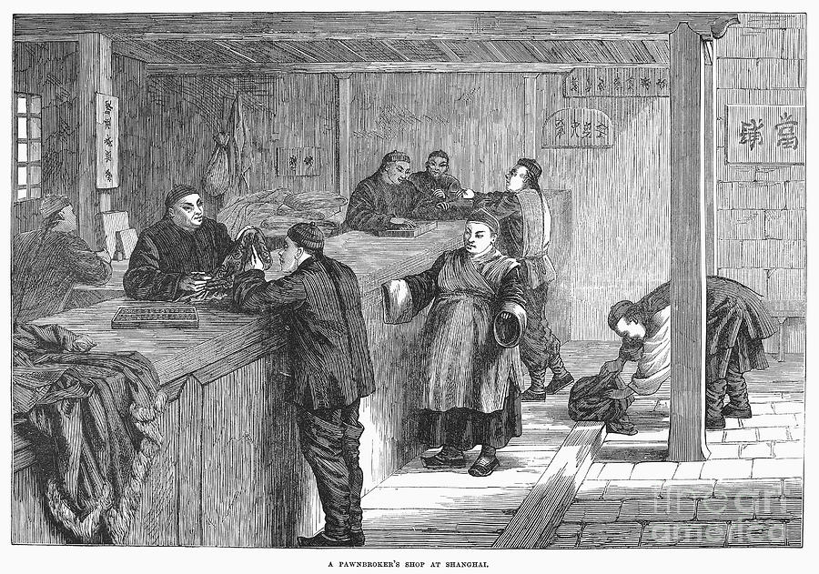 1873 Photograph - Shanghai: Pawn Shop, 1873 by Granger
