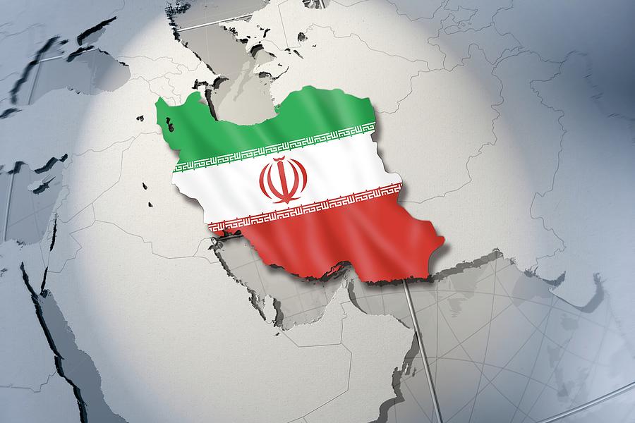 Shape And Ensign Of Iran On A Globe Digital Art By Dieter Spannknebel