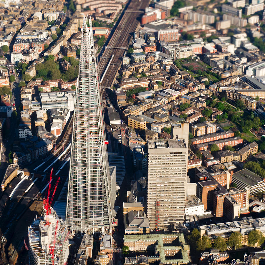 Shard London aerial view Photograph by Gary Eason