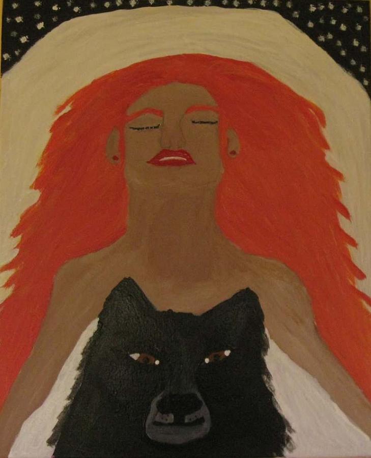 People Painting - She Wolf by Betty Roberts