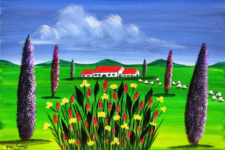 Nature Painting - Sheep Farm 4376 by Jessie Meier