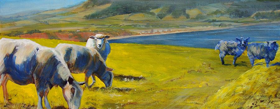 Sheep Painting Painting by Mike Jory