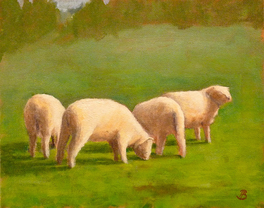 Sheep Shapes Painting by Joe Bergholm