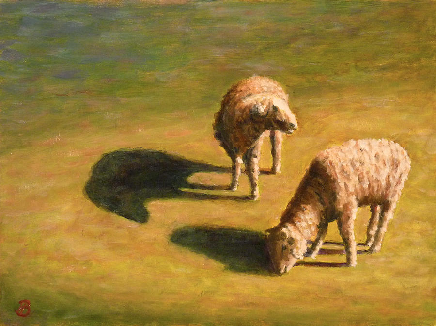Sheep Shapes Two  Painting by Joe Bergholm