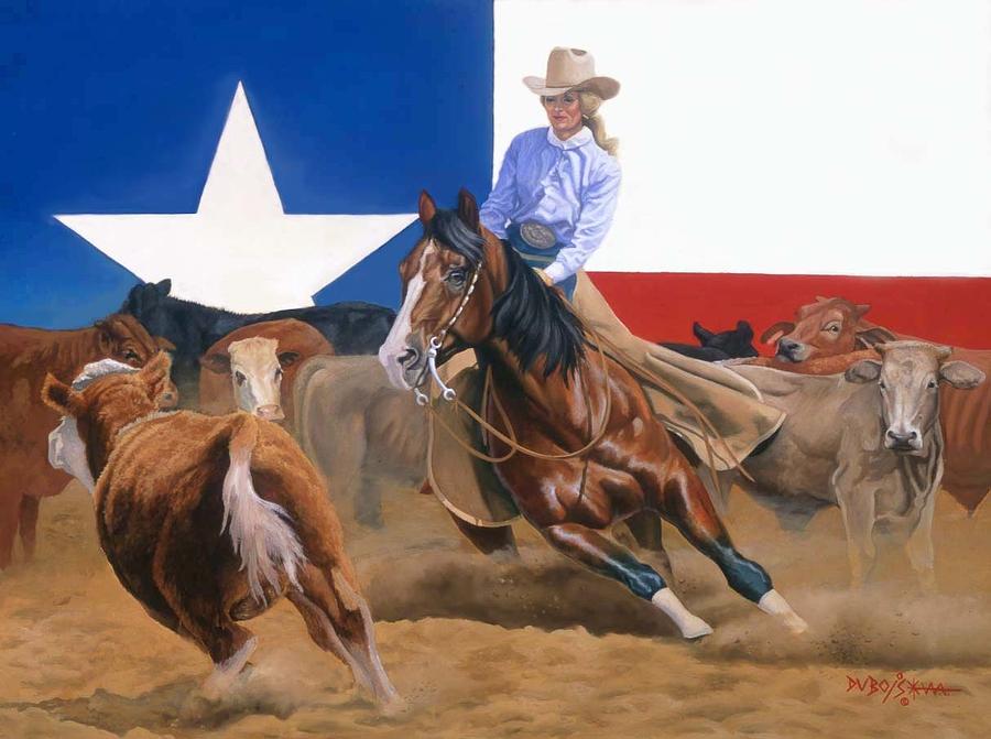Sheila Welch And Doc-o-leo Painting by Howard Dubois