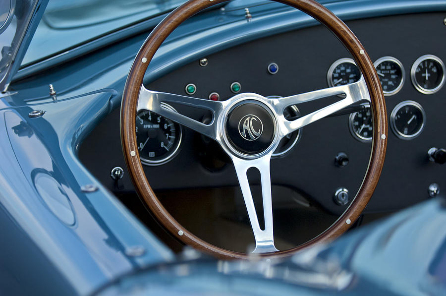 Shelby AC Cobra Steering Wheel Photograph by Jill Reger