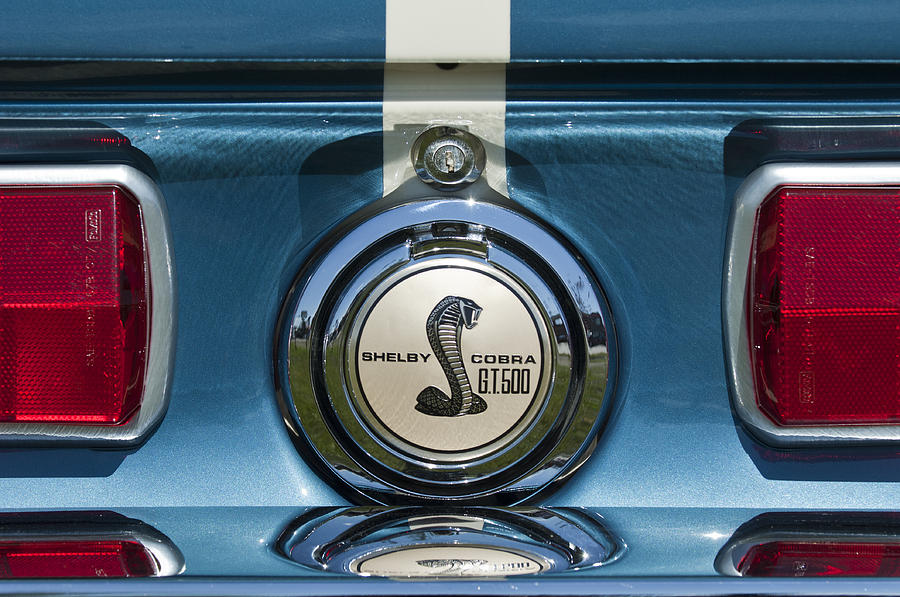 Car Photograph - Shelby Cobra GT 500 Emblem by Jill Reger