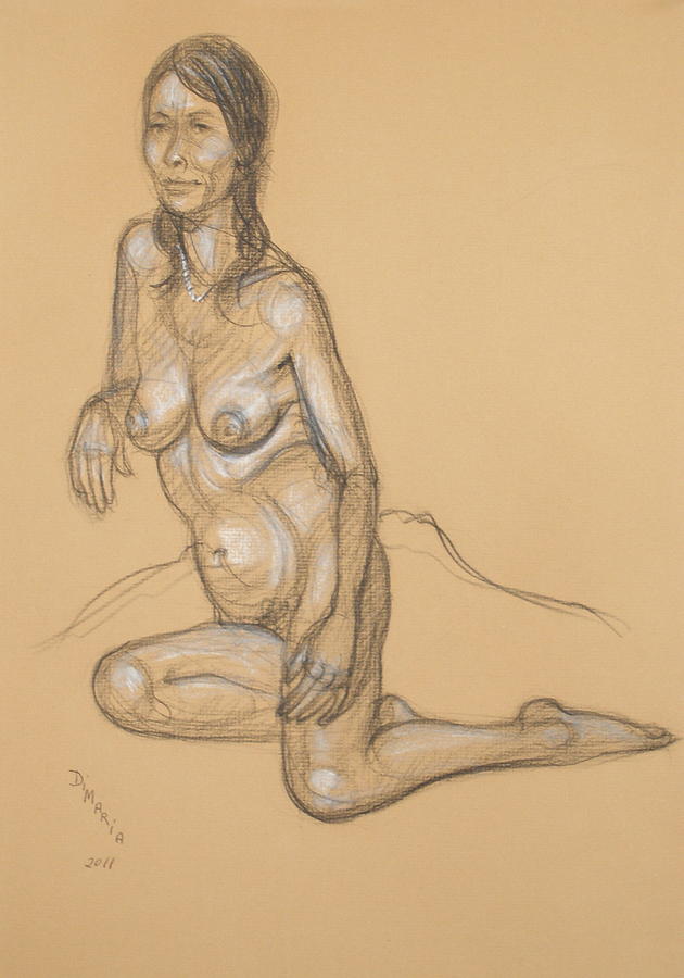 Shelly Seated 1 Drawing by Donelli  DiMaria