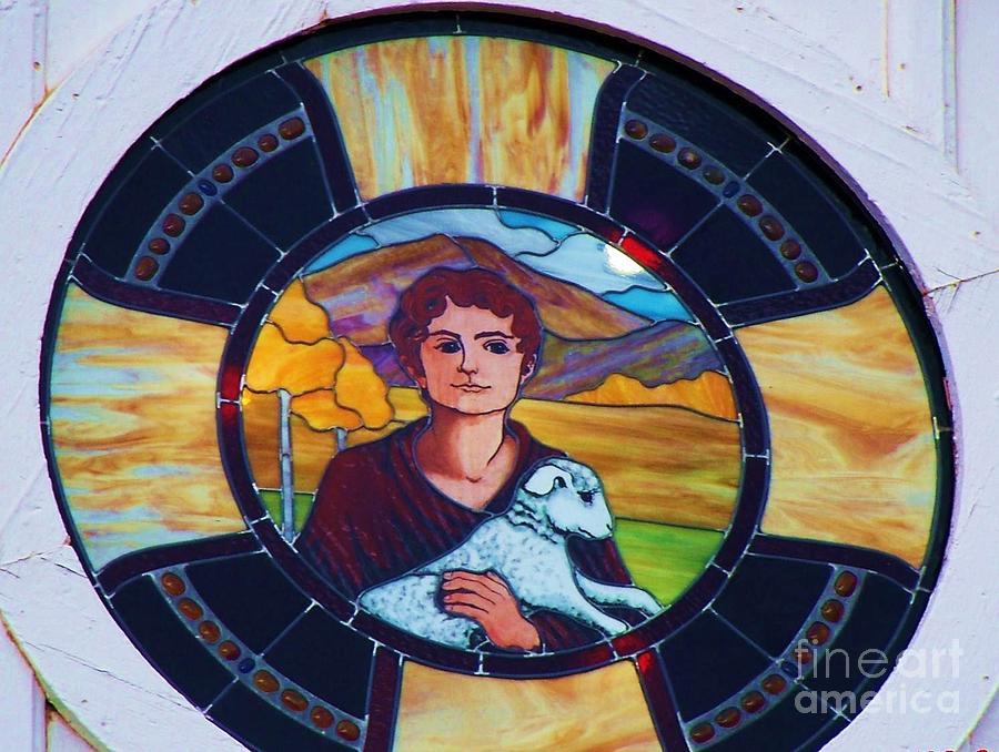 Stained Glass Windows Photograph - Shepard of the Hills by Donna Parlow