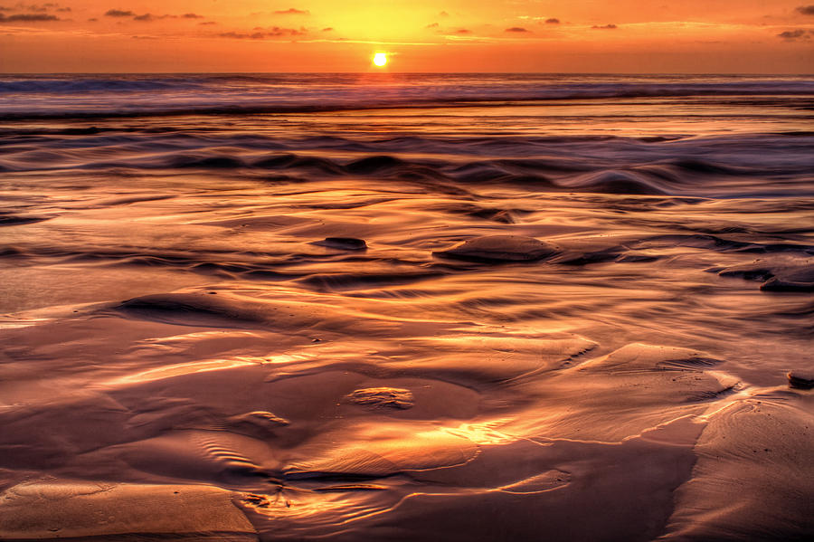Sunset Photograph - Shifting Sand and Shoreline by Donna Pagakis