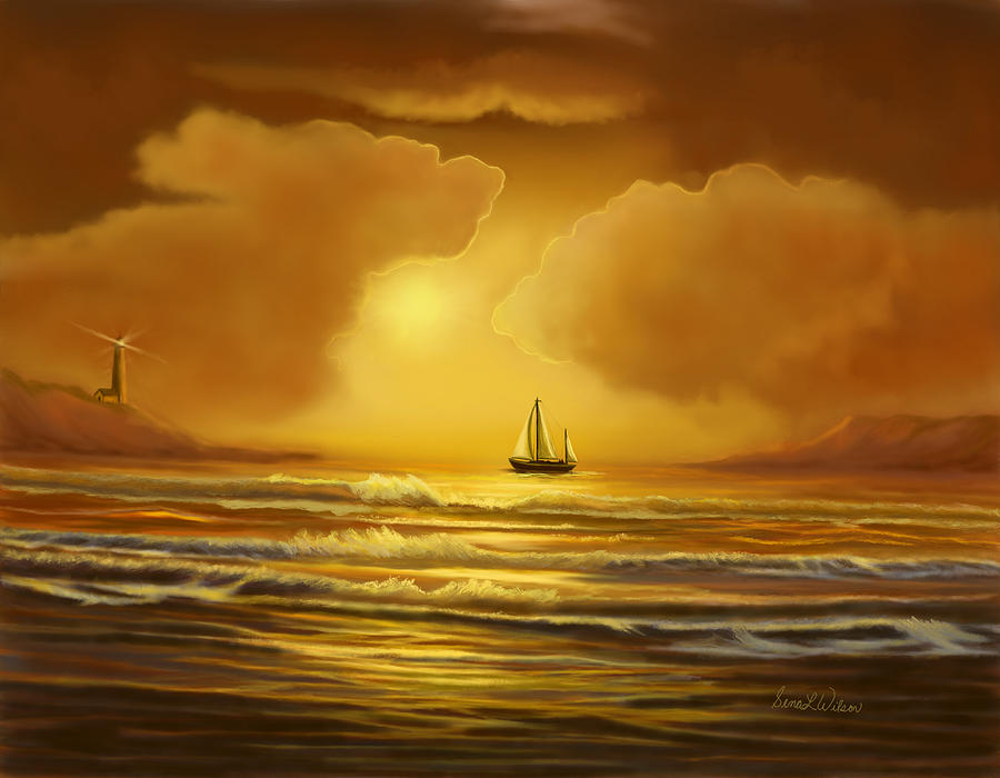 Shimmering Seas Painting by Sena Wilson