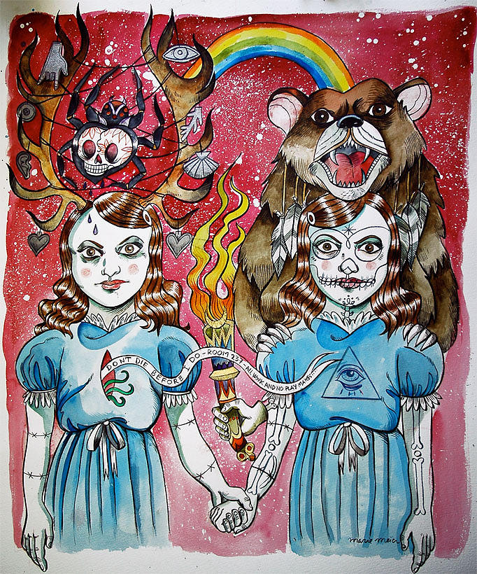 Shining Twins Painting by Marie Meier