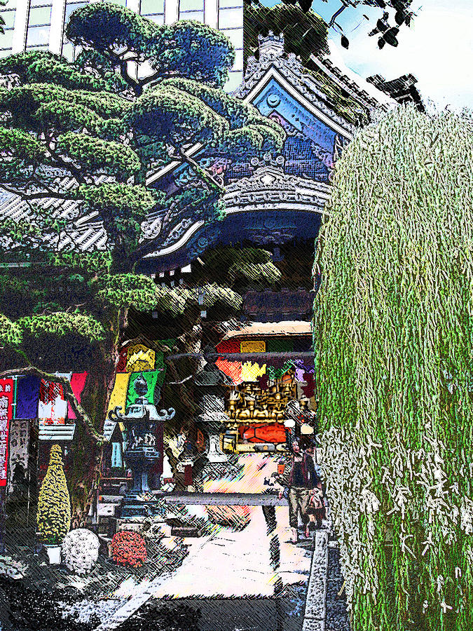 Shinto Shrine Kyoto Digital Art by Sally Fowler - Fine Art America