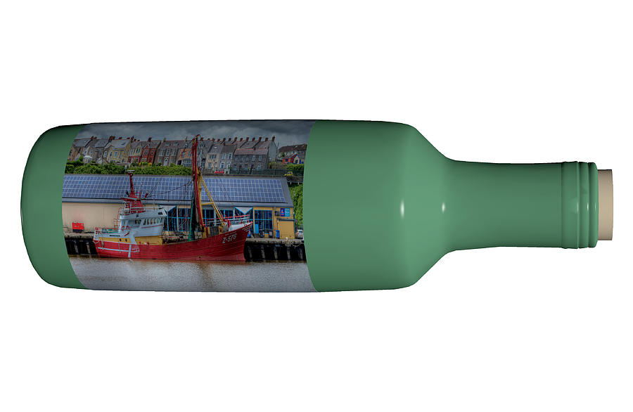Ship on a Bottle with White Photograph by Steve Purnell
