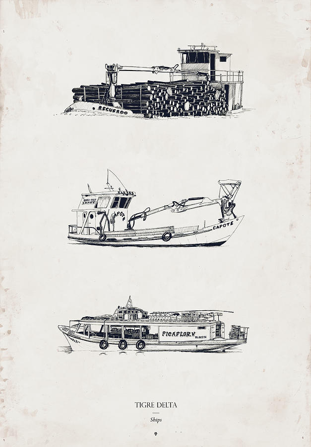 Ships Drawing - Ships 2 by Anton Marrast Ships Drawing - Ships 2 by Anton Marrast