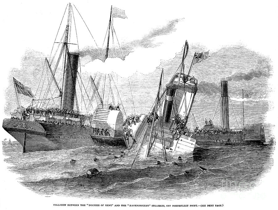 Shipwreck: Collision 1852 Photograph by Granger