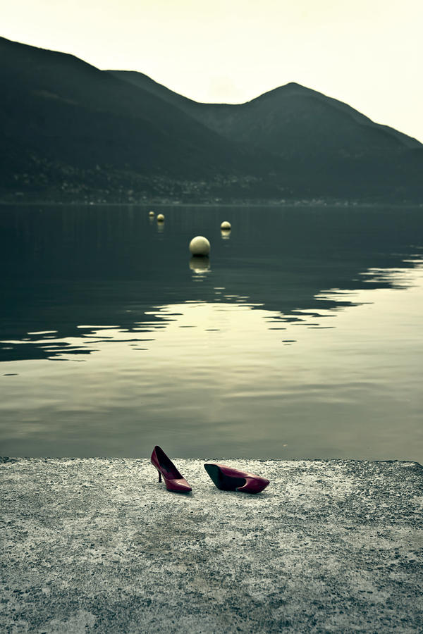 Mountain Photograph - Shoes At A Lake by Joana Kruse