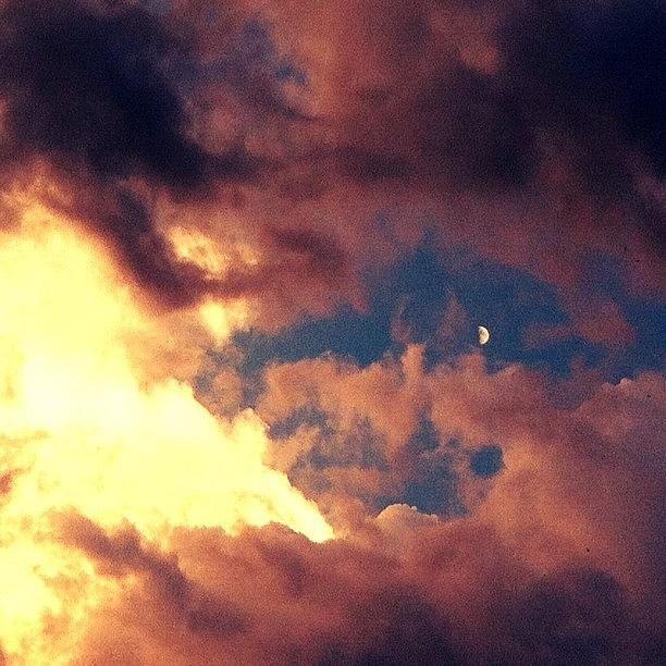 Sunset Photograph - Shoot The Moon. Pixlromatic Samantha by Lisa Worrell