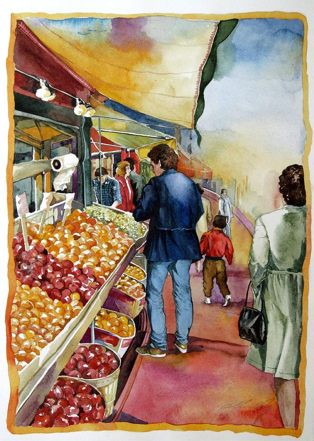 shopping at Kensington Market Painting by Alfred Ng