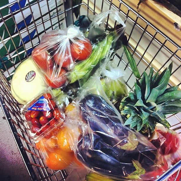 Vegetable Photograph - Shopping Cart Full Of Goodies #fruits by Marie Constant
