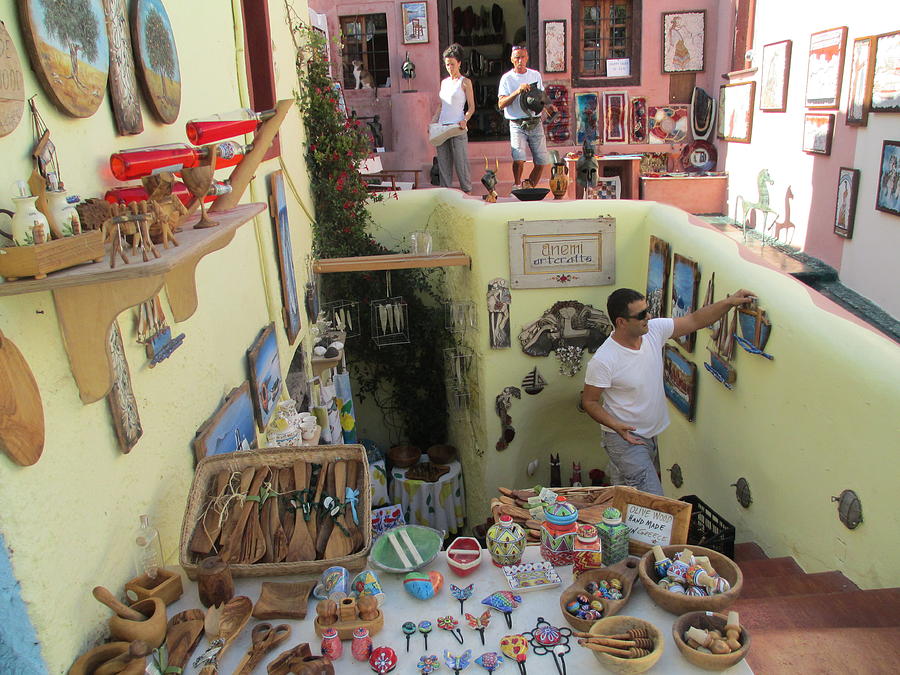 Shops Of Oia Santorini Photograph