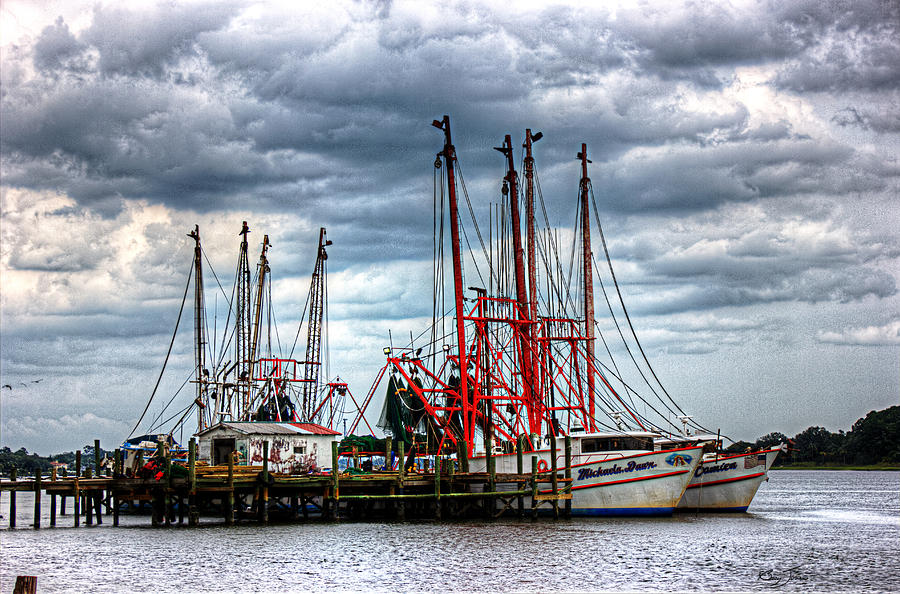 Jacksonville Photograph - Shrimp Boat Dock by Barry Jones
