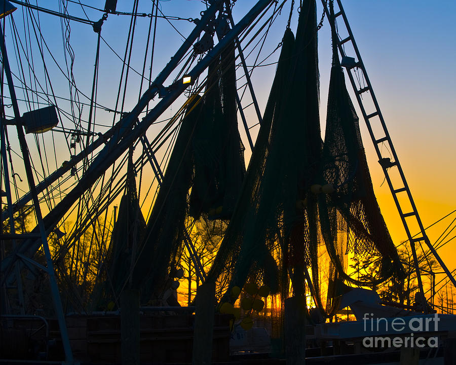 Shrimp Net Sunset Photograph by Al Powell Photography USA