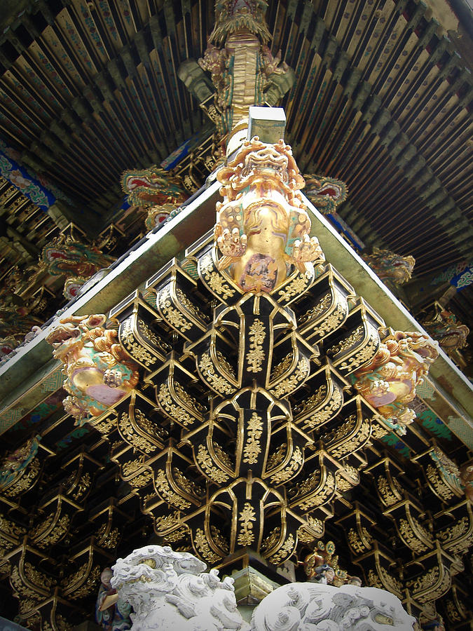 Buddha Photograph - Shrine Roof Detail by Naxart Studio