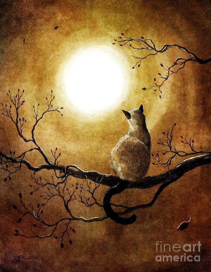 Siamese Cat in Timeless Autumn Digital Art by Laura Iverson