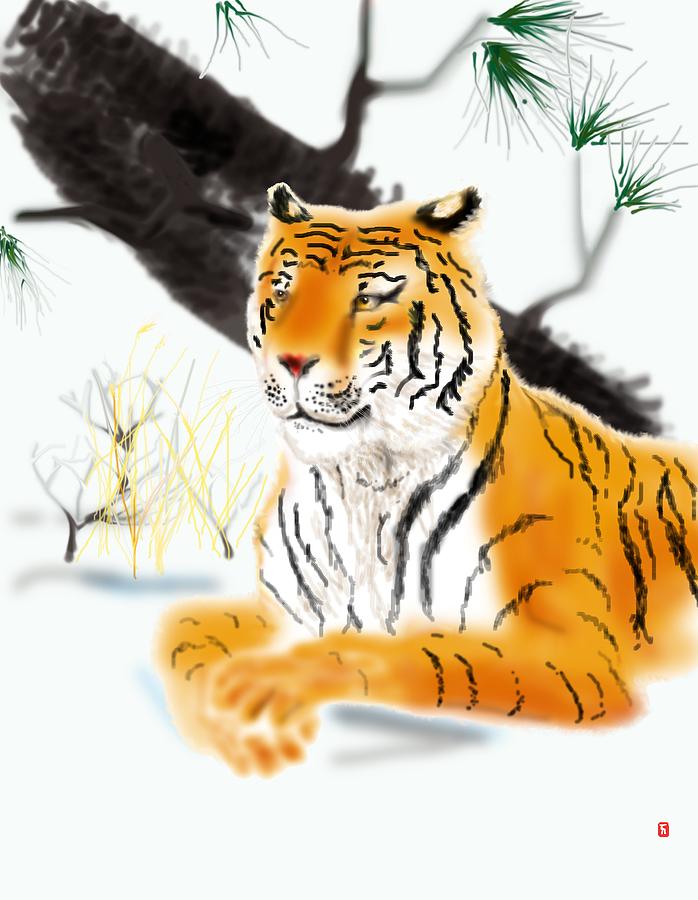 Wildlife Painting - Siberian Tiger by Timothy Nieberding