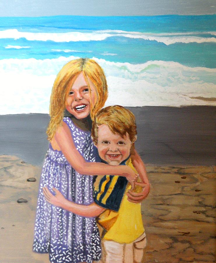 Siblings Painting by Victoria Rhodehouse