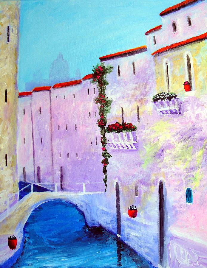 Side Canal Of Venice Painting by Larry Cirigliano