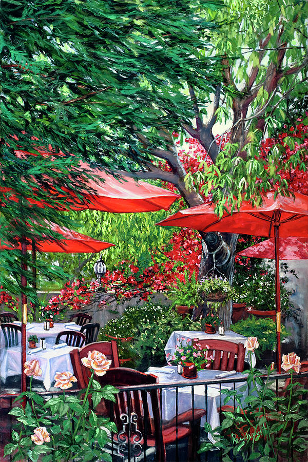 Sidewalk Cafe Painting by Lisa Reinhardt