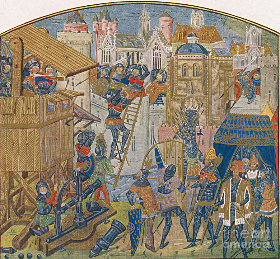 Knight Photograph - Siege Train, 15th Century by Photo Researchers