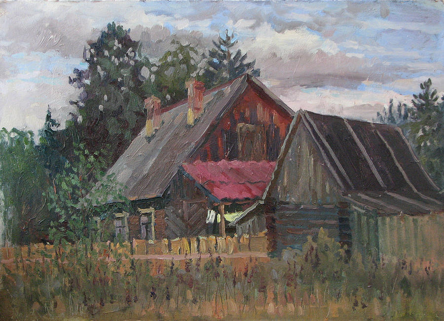 Silaev the house Painting by Juliya Zhukova