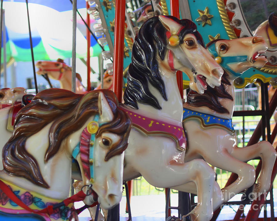 Silent Prancers Carousel Horses Photograph by Smilin Eyes Treasures