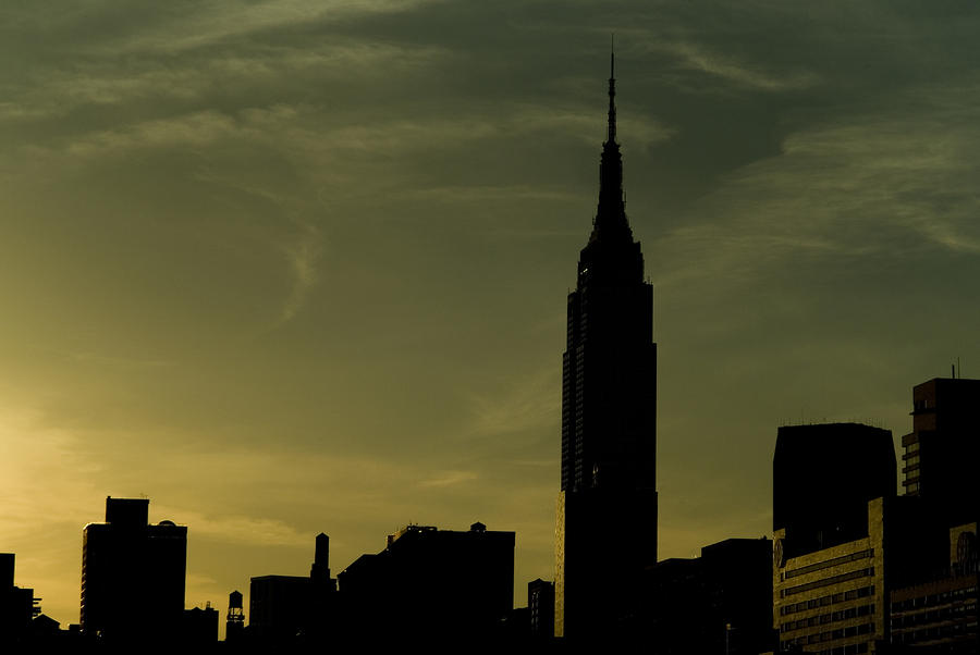 Silhouette Of Empire State Building by Todd Gipstein